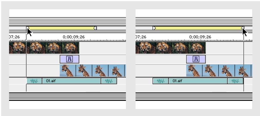 ADOBE PREMIERE 6 - Pour définiir la zone à prévisualiser (zone de travail): - 2