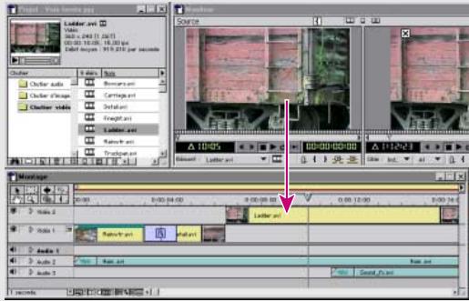 ADOBE PREMIERE 6 - Ajout d' éléments dans la fenêtre Montage - 10
