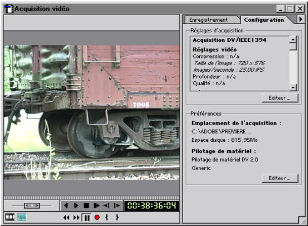 ADOBE PREMIERE 6 - Pour insérer des entrées dans la liste d'acquisition à l'aide du pilotage de matériel : - 1