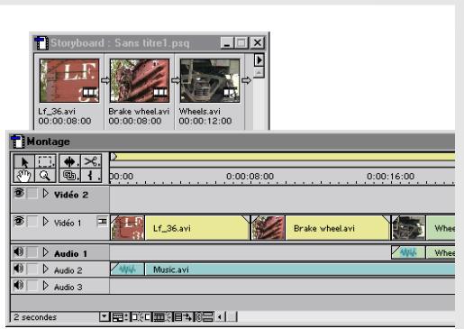 ADOBE PREMIERE 6 - Ajout d' éléments dans la fenêtre Montage - 6