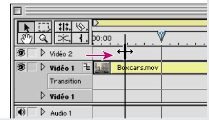 ADOBE PREMIERE 6 - Pour redimensionner la zone d'en-venture de piste dans la fenetre Montage : - 1