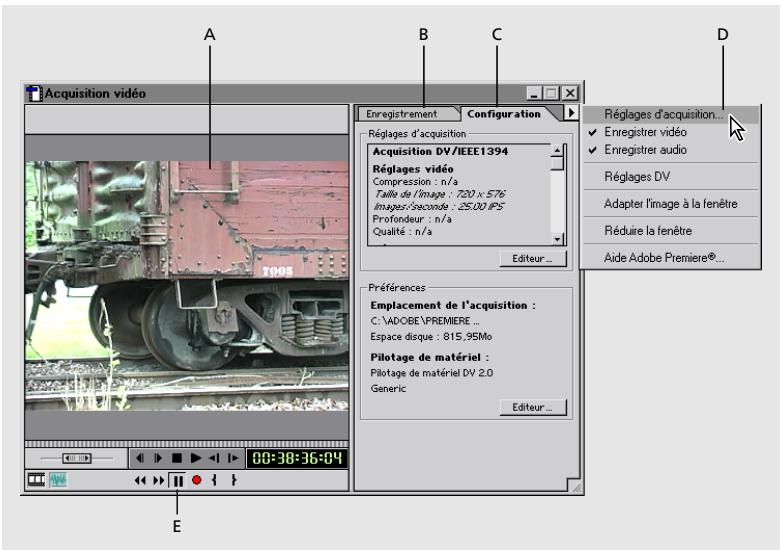 ADOBE PREMIERE 6 - Utilisation de la fenêtre Acquisition video - 1