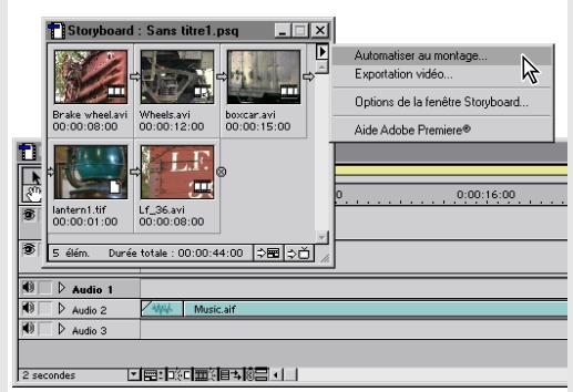 ADOBE PREMIERE 6 - Ajout d' éléments dans la fenêtre Montage - 5