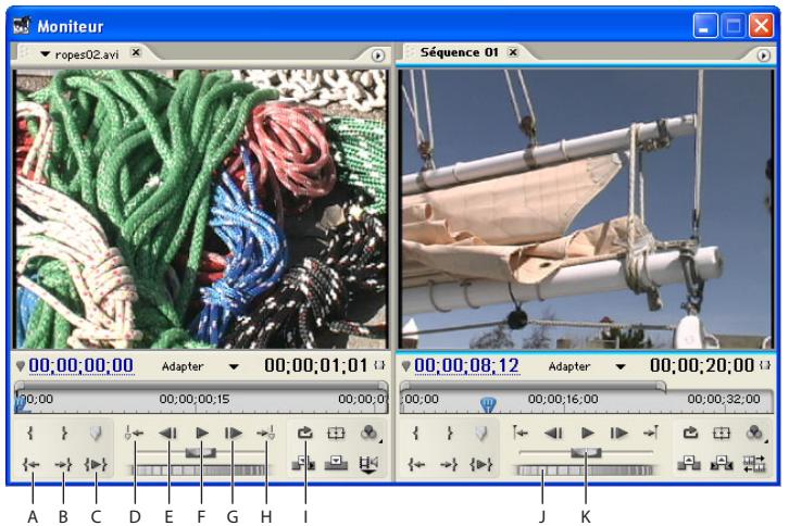 ADOBE PREMIERE PRO 7 - Utilisation des commandes de la fenêtre Moniteur - 1