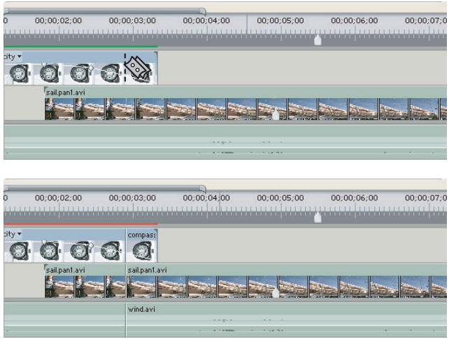 ADOBE PREMIERE PRO 7 - Pour scinder plusieurs pistes au même point dans la fenêtre Montage : - 1