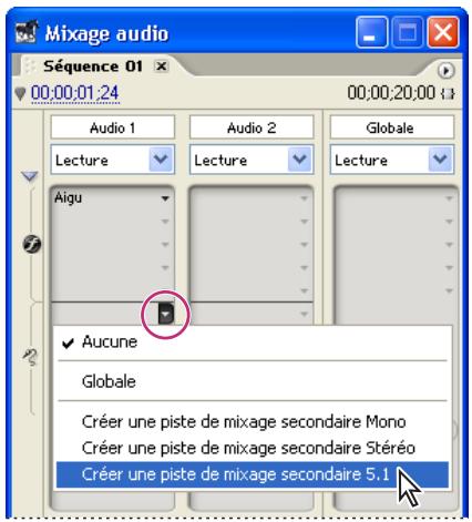 ADOBE PREMIERE PRO 7 - Pour creator simultanément un mixage secondaire et lui affecter une émission : - 1
