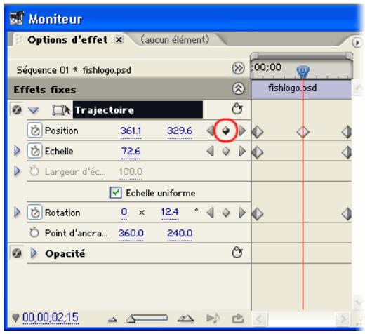 ADOBE PREMIERE PRO 7 - Réglez la trajectorie dans le volet Programme. - 1