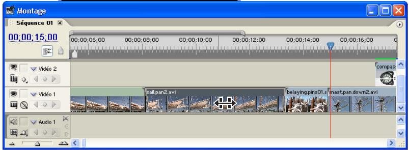 ADOBE PREMIERE PRO 7 - Dérushage avec les montages par déplacer dessous et déplacer dessus - 2
