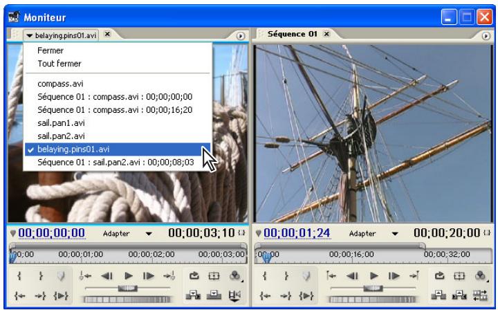 ADOBE PREMIERE PRO 7 - Pour ouvrir un élément dans le volet Source : - 1