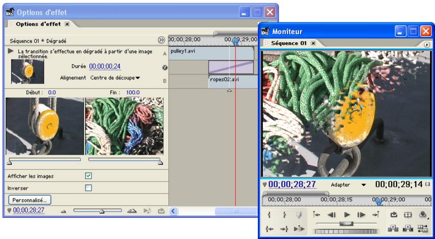 ADOBE PREMIERE PRO 7 - Pour appliquer la transition Degradé : - 1