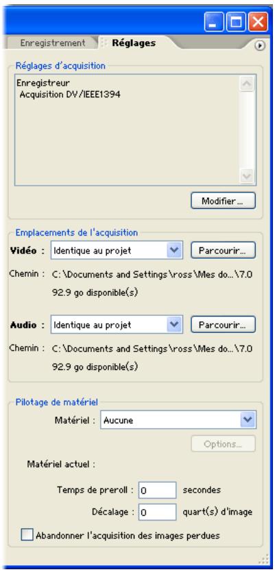 ADOBE PREMIERE PRO 7 - Configurez l'onglet Réglages. - 1