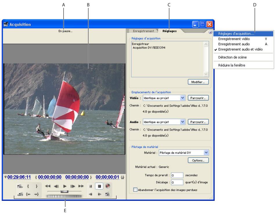 ADOBE PREMIERE PRO 7 - Utilisation de la fenêtre Acquisition - 1