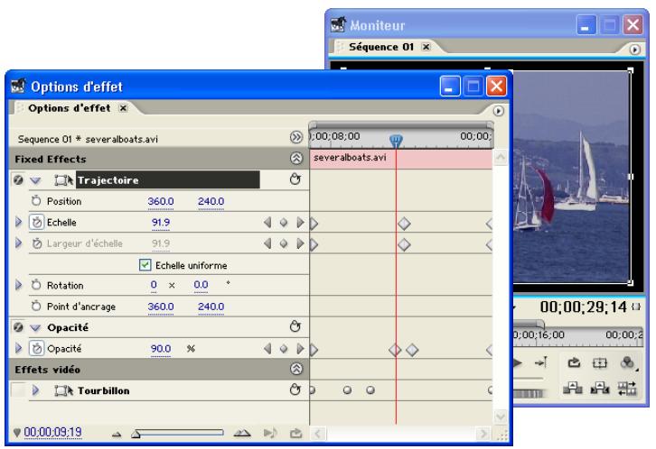 ADOBE PREMIERE PRO 7 - Pour modifier la position d'un élément : - 1