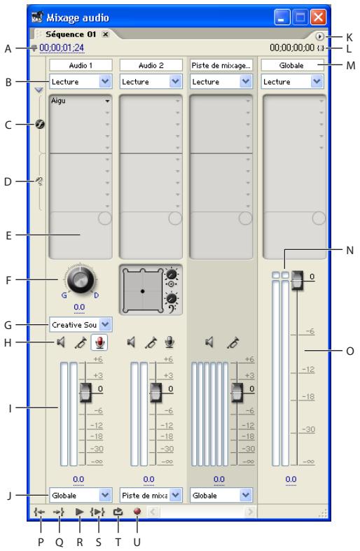 ADOBE PREMIERE PRO 7 - Utilisation de la fenêtre Mixage audio - 1