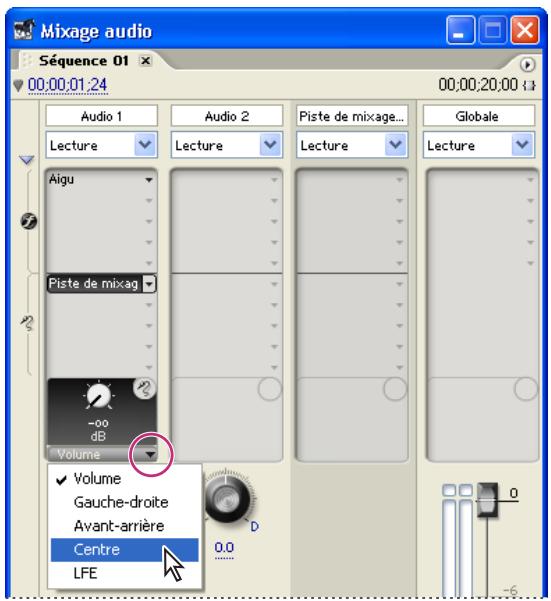 ADOBE PREMIERE PRO 7 - Pour modifier les réglages d'émission (et non ceux du mixage secondaire) : - 1