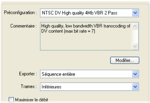 ADOBE PREMIERE PRO 7 - Sélectionnez les réglages de codage. - 1