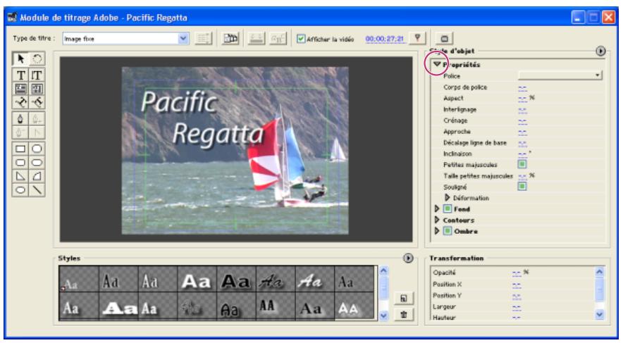 ADOBE PREMIERE PRO 7 - Utilisation de styles d'objets - 1
