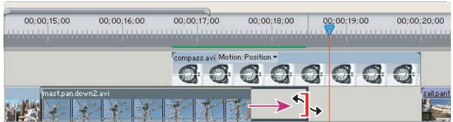 ADOBE PREMIERE PRO 7 - Pour modifier la vitesse d'un élément dans la fenêtre Montage : - 1