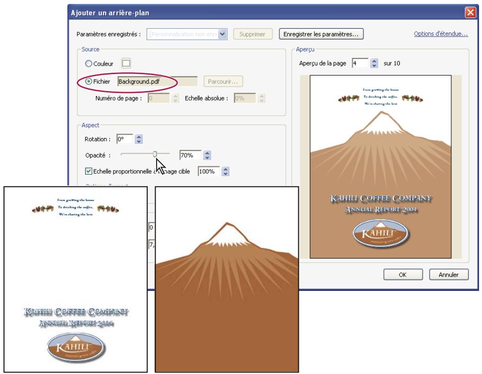 ADOBE ACROBAT 8 PROFESSIONAL - Ajout et modification d'un arrêté-plan - 1