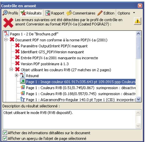 ADOBE ACROBAT 8 PROFESSIONAL - A propos des résultats du contrôle en amont - 1
