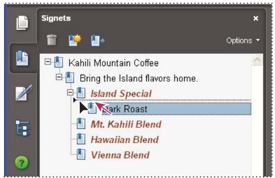 ADOBE ACROBAT 8 PROFESSIONAL - Déplacement d'un signet hors d'une position imbriquée - 1