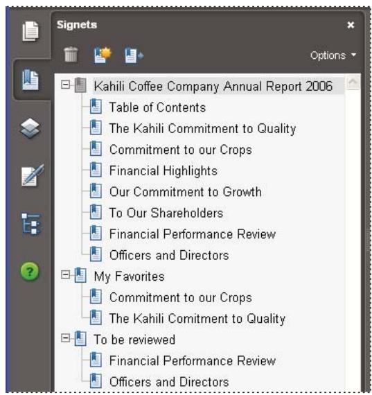 ADOBE ACROBAT 8 PROFESSIONAL - A propos des signets - 1