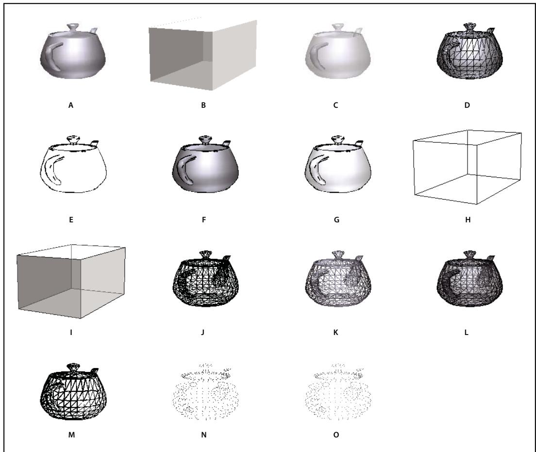 ADOBE ACROBAT 8 PROFESSIONAL - Exemples de modes de rendu d'un modele - 1