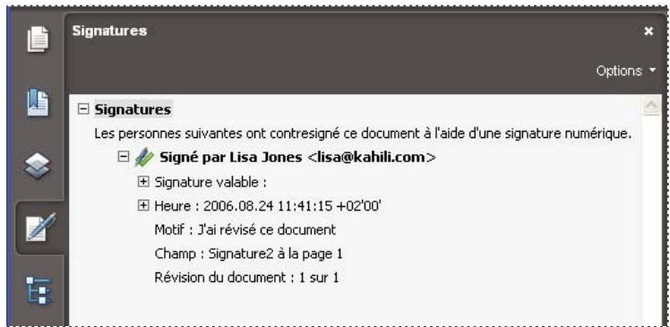 ADOBE ACROBAT 8 PROFESSIONAL - Présentation du panneau Signatures - 1