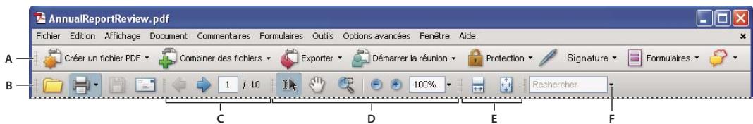 ADOBE ACROBAT 8 PROFESSIONAL - A propos des barres d'outils - 1