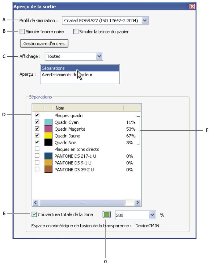 ADOBE ACROBAT 8 PROFESSIONAL - Présentation de la boîte de dialogue Aperçu de la sortie - 1