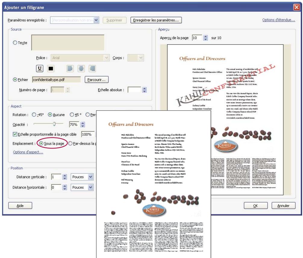 ADOBE ACROBAT 8 PROFESSIONAL - Ajout et modification d'un filigrane - 1