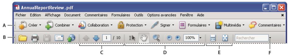 ADOBE ACROBAT PRO 9.0 - A propos des barres d'outils - 1