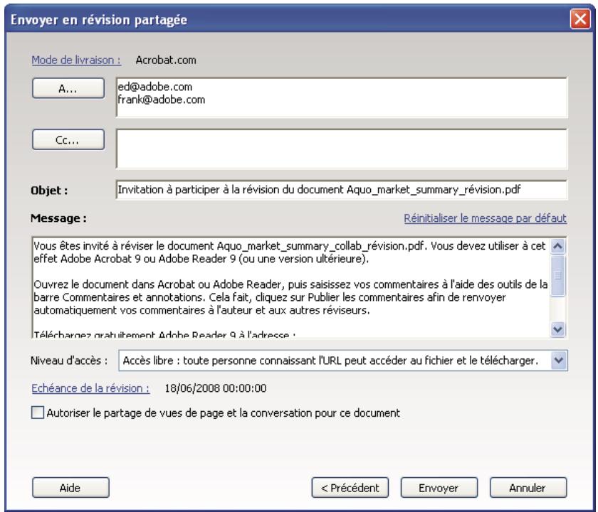 ADOBE ACROBAT PRO 9.0 - Sélectionnéz la façon dont vous souhaitez recueilir les commentaires. - 2