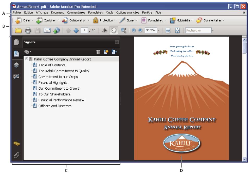 ADOBE ACROBAT PRO 9.0 - Affichage de la zone de travail - 1