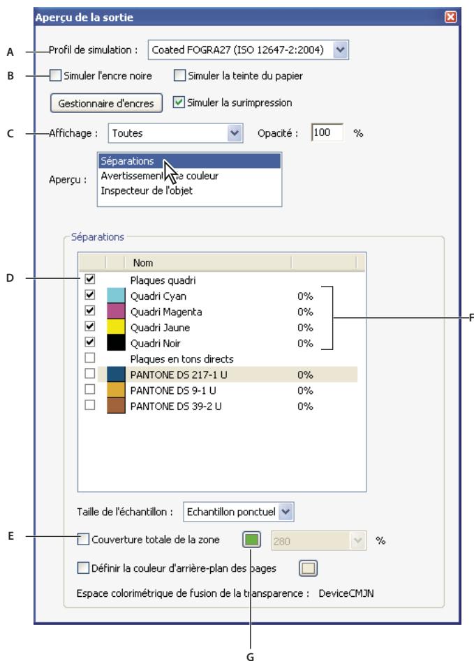 ADOBE ACROBAT PRO EXTENDED 9.0 - Présentation de la boîte de dialogue Aperçu de la sortie - 1