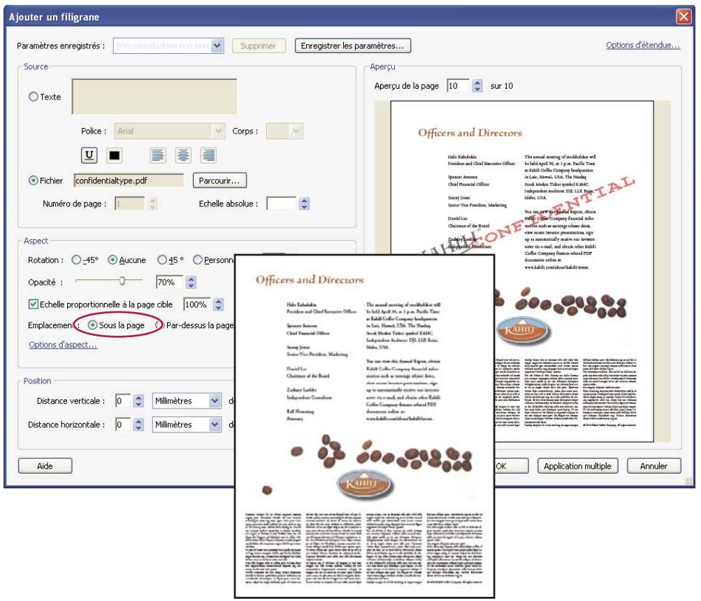 ADOBE ACROBAT PRO EXTENDED 9.0 - Ajout et modification d'un filigrane - 1