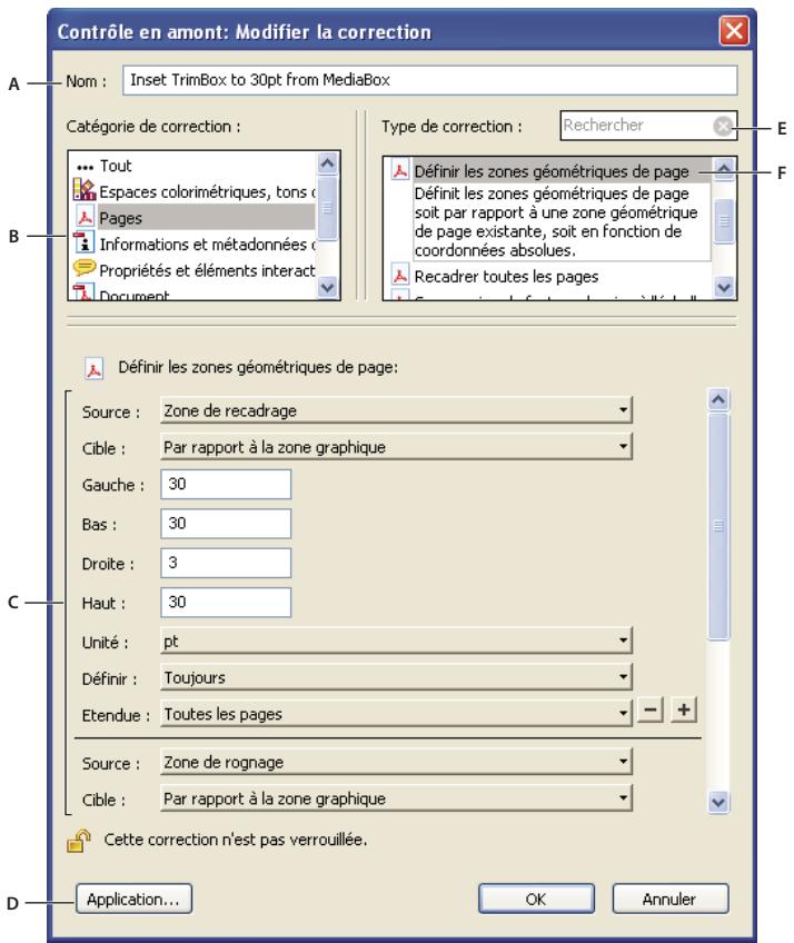 ADOBE ACROBAT PRO EXTENDED 9.0 - Présentation de la boîte de dialogue Modifier la correction - 1