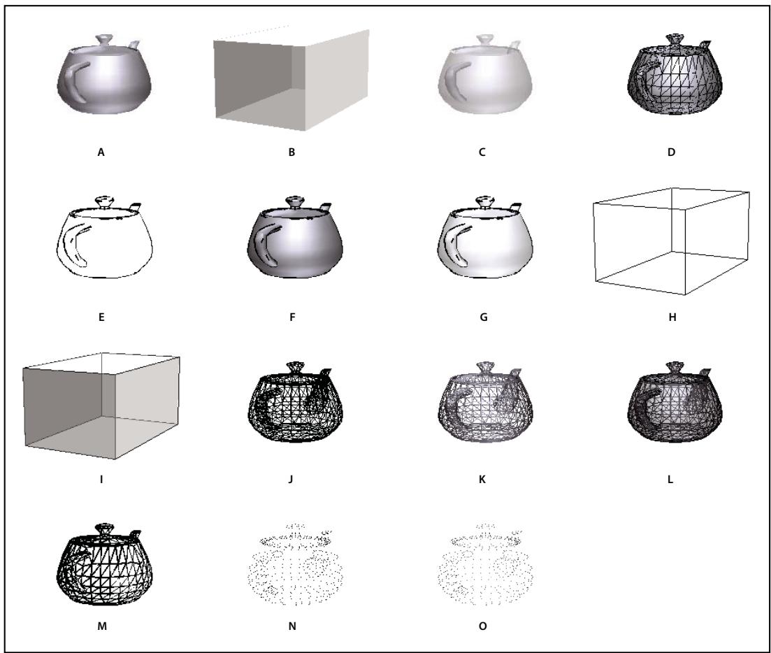 ADOBE ACROBAT XI - Exemples de modes de rendu d'un modele - 1