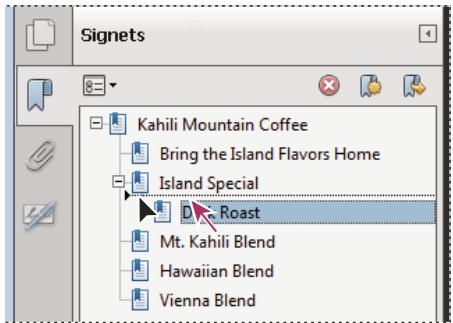 ADOBE ACROBAT XI - Déplacement d'un signet hors d'une position imbriquée - 1