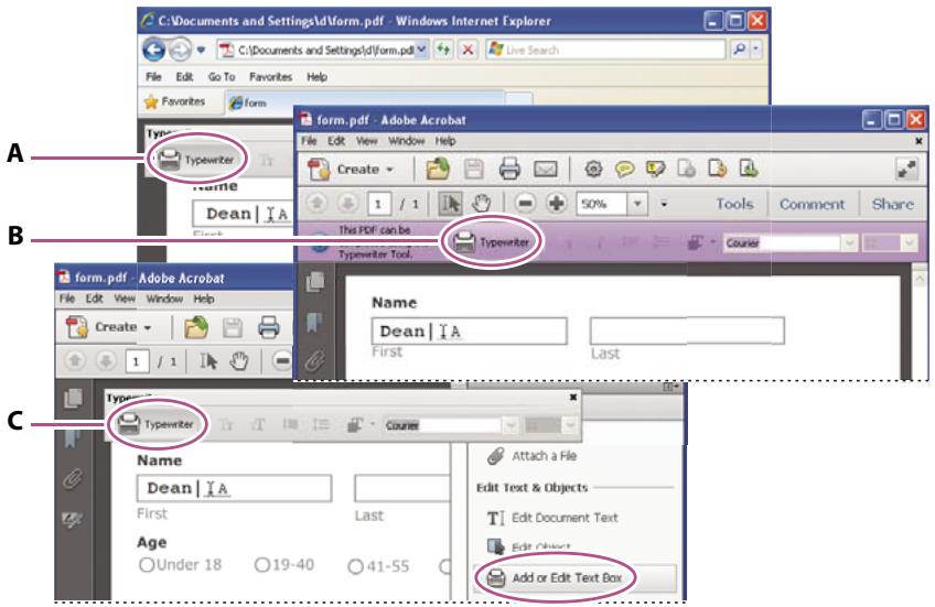 ADOBE ACROBAT XI - Remplissage de formulaires plats à l'aide de l'outil Machine à écrire - 1