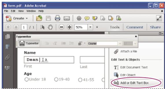 ADOBE ACROBAT XI - Remplissage de formulaires plats à l'aide de l'outil Machine à écrire - 2