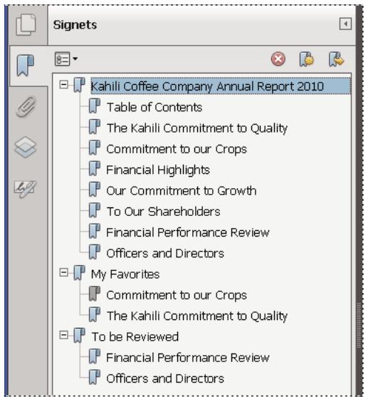 ADOBE ACROBAT XI - A propos des signets - 1