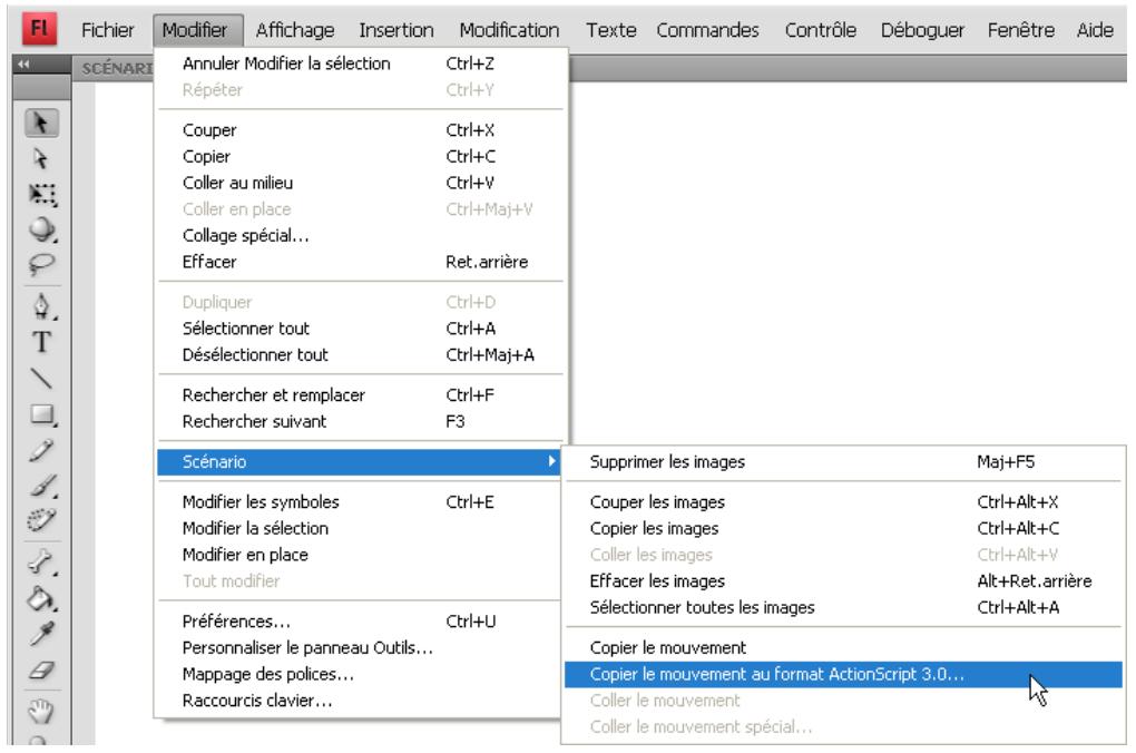 ADOBE ACTIONSCRIPT 3.0 - Copie de scripts d'interpolation de mouvement dans Flash - 2