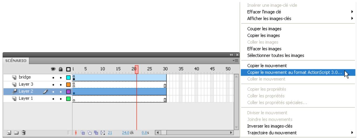 ADOBE ACTIONSCRIPT 3.0 - Copie de scripts d'interpolation de mouvement dans Flash - 1