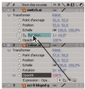 ADOBE AFTER EFFECTS CS4 - Modification d'une expression à l'aide de l'icône de sélection - 2