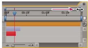 ADOBE AFTER EFFECTS CS5 - Zoom avant ou arrêté sur l'échelle de temps pour une composition - 2