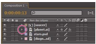 ADOBE AFTER EFFECTS CS5 - Propriétés des calques dans le panneau Montage - 1