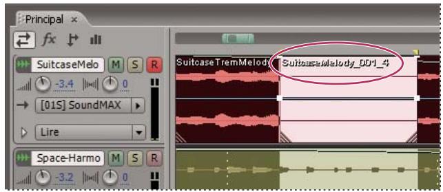 ADOBE AUDITION 3 - Effectuer une introduction dans une plage sélectionnée dans la vue Multipiste - 1