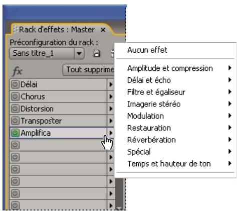 ADOBE AUDITION 3 - Insertion, contournement, réorganisation ou suppression d'effets dans les racks - 3