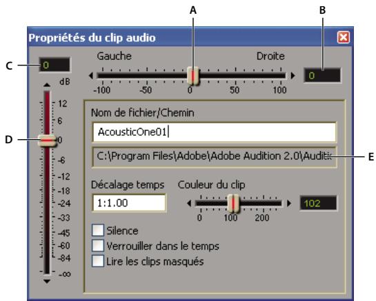 ADOBE AUDITION 3 - Définition des propriétés de clip audio - 1